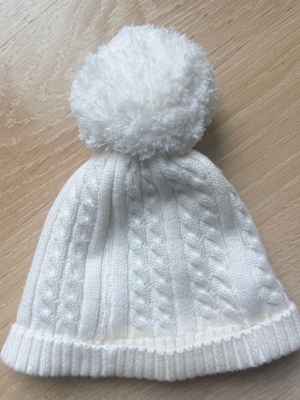 Janie and Jack Baby Cable Knit Pom Beanie - size 6-12 M